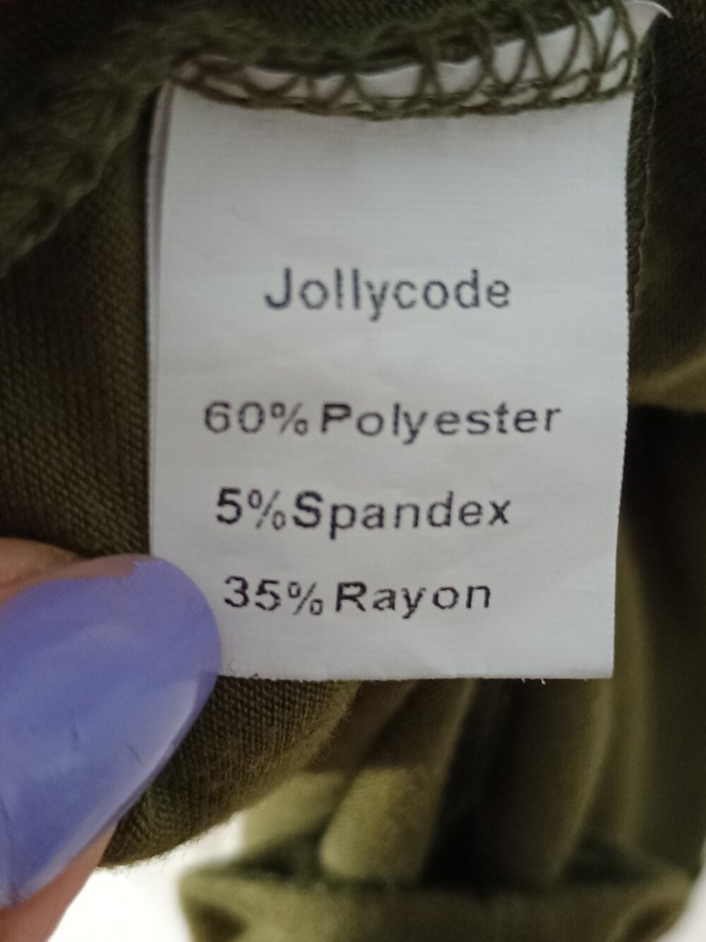 Jollycode Olive Green Ruffle Sleeve Babydoll Top Size S Tiered Peplum Flutter Sl - Picture 7 of 7